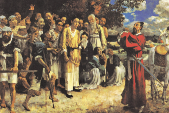 美育類資源—《<em>田</em><em>橫</em><em>五百</em><em>士</em>》徐悲鴻創作繪畫